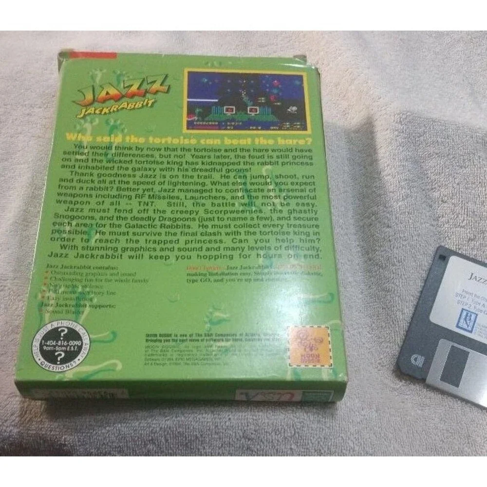 LR1 SUPER RARE 1995 “Jazz Jackrabbit” Epic Megagames IBM PC 3.5” Disks